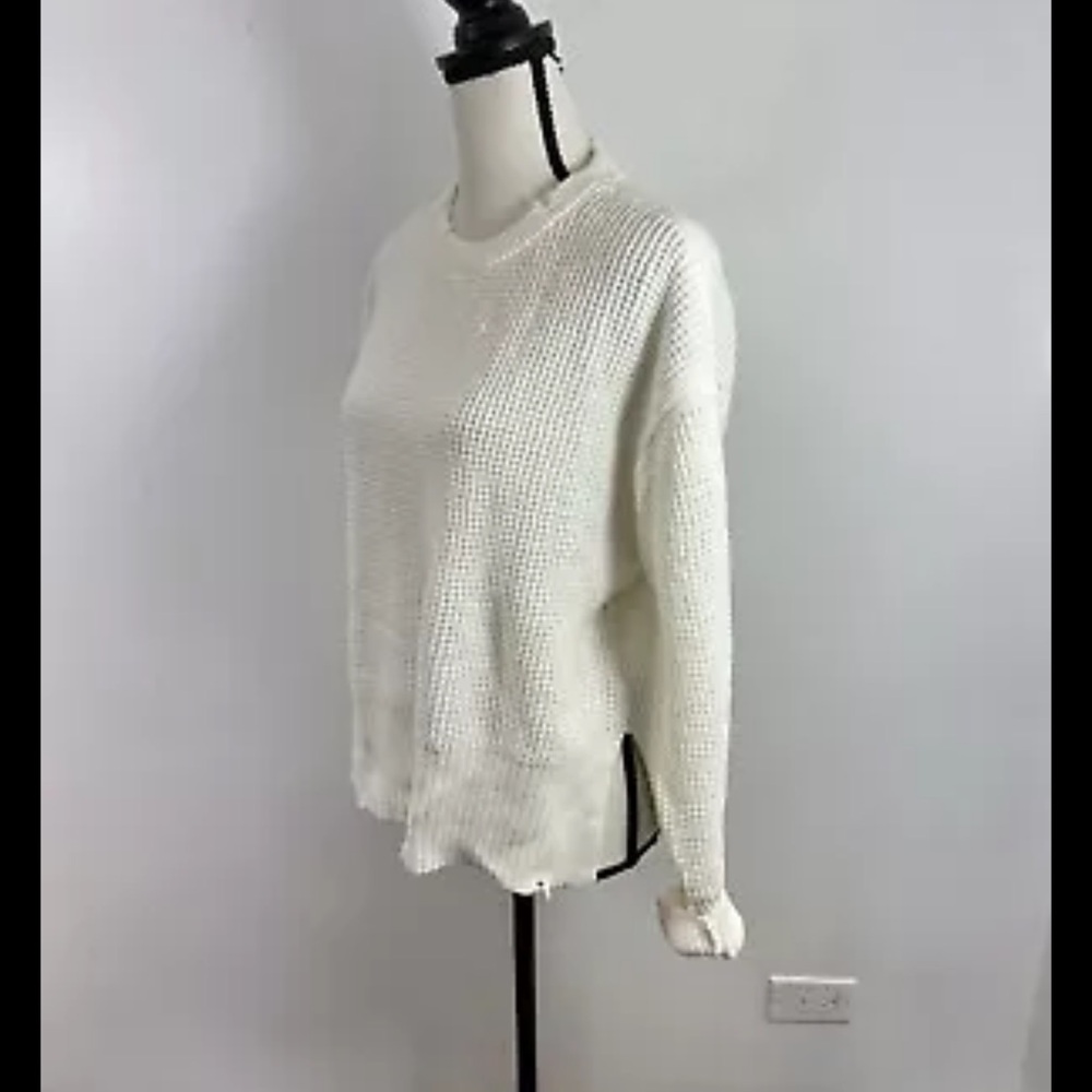 Pistola Cream Crew Neck Sweater with Textured Knit - Picture 2 of 6